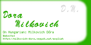 dora milkovich business card