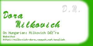 dora milkovich business card